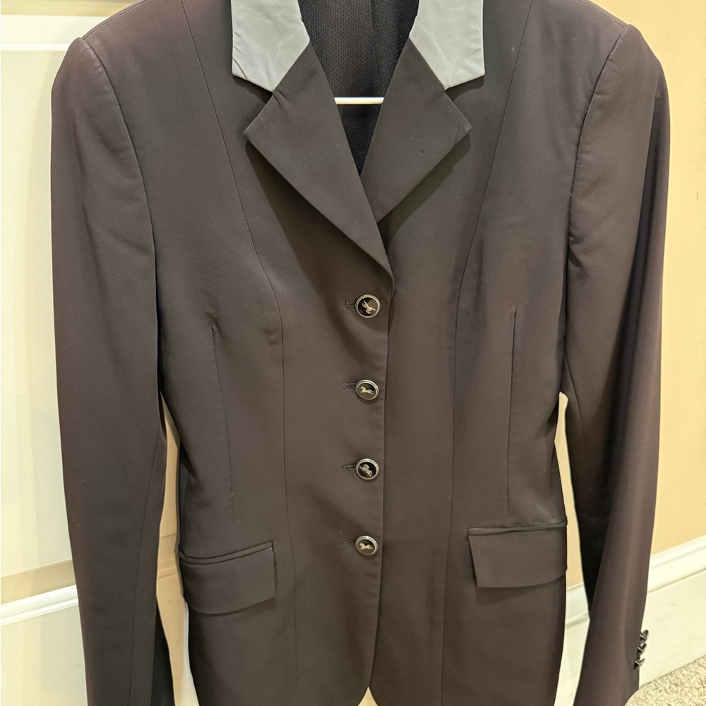RJ Classic Xtreme Black w/ Gray collar Equestrian English show Coat size 00R